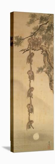 Monkeys Reaching for the Moon, Edo Period (1603-1867)-null-Premier Image Canvas