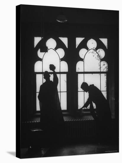 Monks Cleaning Windows of the Monastery's Sacristy-Gordon Parks-Premier Image Canvas