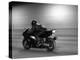 Monochromatic Image of a Motorcycle Rider-null-Premier Image Canvas