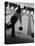 Monochromatic Image of a Woman Bowling-null-Premier Image Canvas