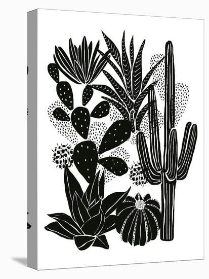 Monochrome Cacti-Myriam Tebbakha-Stretched Canvas