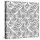 Monochrome Scallop Scales-Sharon Turner-Stretched Canvas
