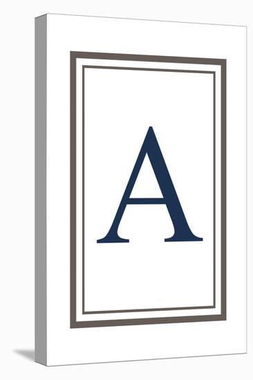 Monogram - Estate - Gray and Blue - A-Lantern Press-Stretched Canvas
