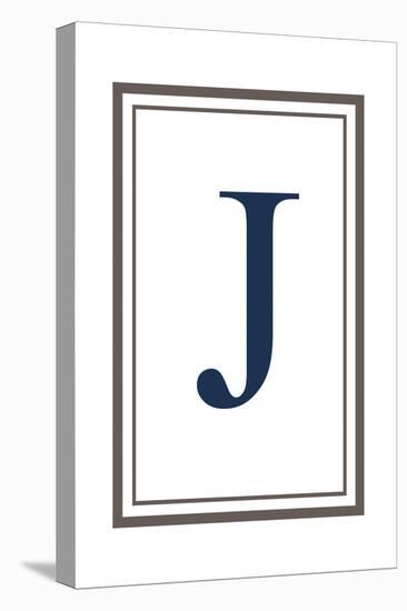 Monogram - Estate - Gray and Blue - J-Lantern Press-Stretched Canvas