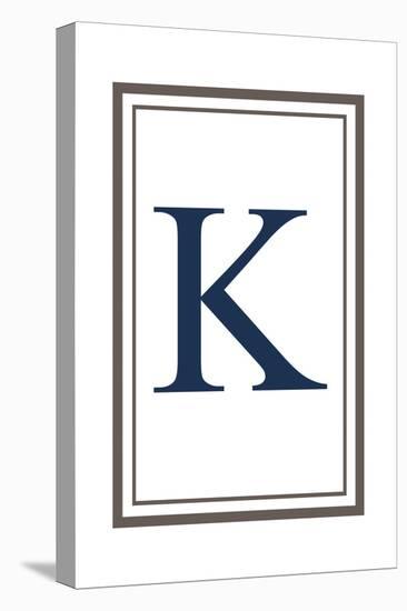 Monogram - Estate - Gray and Blue - K-Lantern Press-Stretched Canvas