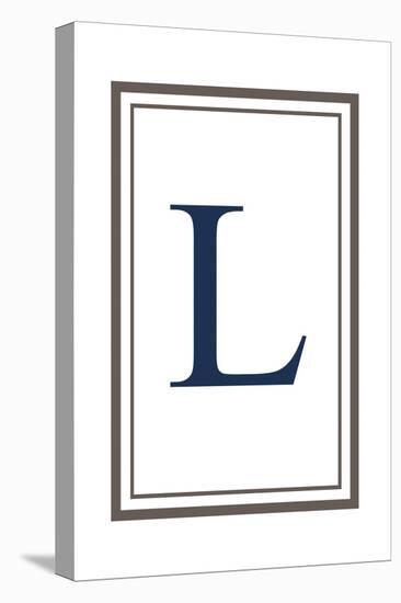 Monogram - Estate - Gray and Blue - L-Lantern Press-Stretched Canvas