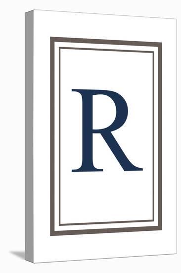 Monogram - Estate - Gray and Blue - R-Lantern Press-Stretched Canvas