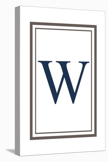 Monogram - Estate - Gray and Blue - W-Lantern Press-Stretched Canvas