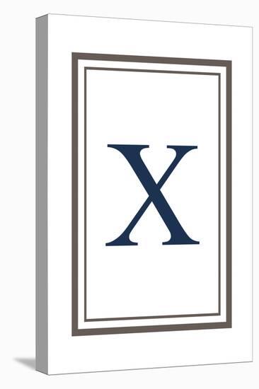Monogram - Estate - Gray and Blue - X-Lantern Press-Stretched Canvas