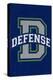 Monogram - Game Day - Blue and Green - Defense-Lantern Press-Stretched Canvas