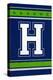 Monogram - Game Day - Blue and Green - H-Lantern Press-Stretched Canvas