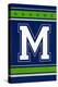 Monogram - Game Day - Blue and Green - M-Lantern Press-Stretched Canvas