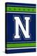 Monogram - Game Day - Blue and Green - N-Lantern Press-Stretched Canvas