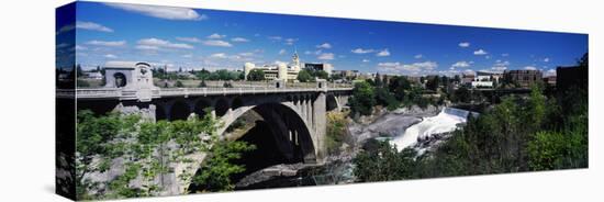 Monroe Street Bridge with City in the Background, Spokane, Washington State, USA-null-Stretched Canvas