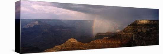 Monsoon Storm with Rainbow Passing Through the Grand Canyon-null-Premier Image Canvas