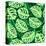 Monstera Leaves on Green Wave Background Pattern-katritch-Stretched Canvas