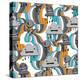 Monsters Modern Seamless Pattern In Retro Style-incomible-Stretched Canvas