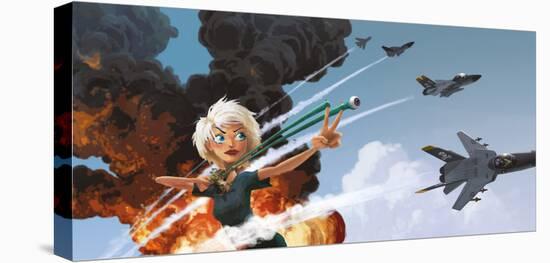 Monsters vs Aliens: Susan on Fire-null-Stretched Canvas