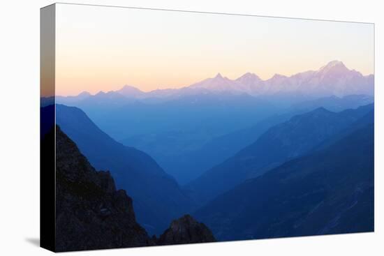 Mont Blanc, 4810M, at Sunset, Haute Savoie, Rhone Alpes, France, Europe-Christian Kober-Premier Image Canvas