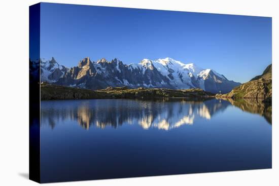 Mont Blanc, Top of Europe, Reflected During Sunrise in Lac Es Cheserys-Roberto Moiola-Premier Image Canvas