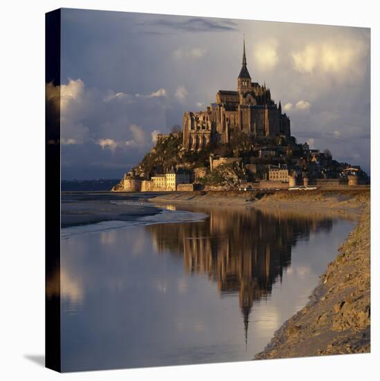 Mont-St-Michel, Normandy. Evening Shot with Reflection-Joe Cornish-Premier Image Canvas