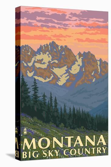 Montana - Big Sky Country - Spring Flowers, c.2008-Lantern Press-Stretched Canvas