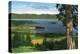 Montana - Panoramic View of Flathead Lake in the Flathead National Forest, c.1922-Lantern Press-Stretched Canvas