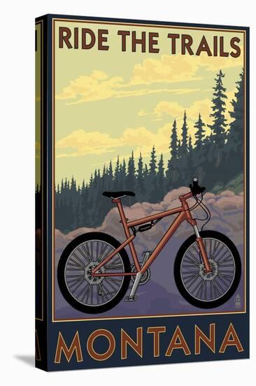 Montana - Ride the Trails-Lantern Press-Stretched Canvas