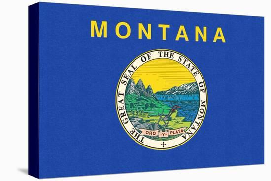 Montana State Flag-Lantern Press-Stretched Canvas