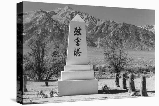 Monument in Cemetery-Ansel Adams-Stretched Canvas