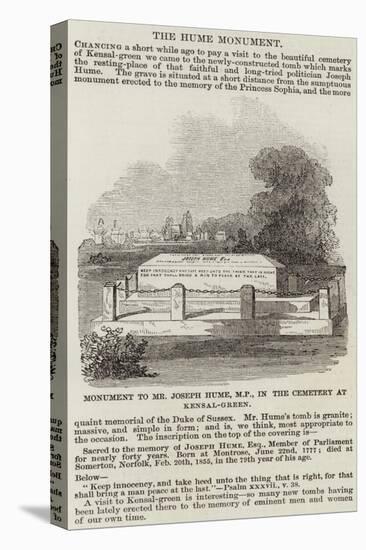 Monument to Mr Joseph Hume, Mp, in the Cemetery at Kensal-Green-null-Premier Image Canvas