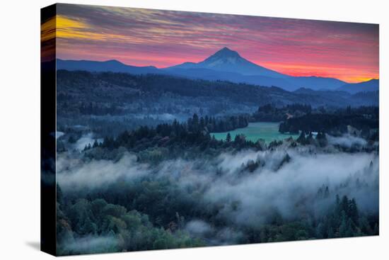 Mood and Sunrise Fire at Mount Hood, Sandy, Oregon, Portland-Vincent James-Premier Image Canvas