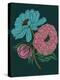 Moody floral - Teal-Tara Reed-Stretched Canvas