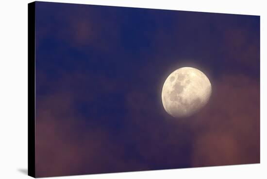 Moon in clouds-null-Stretched Canvas