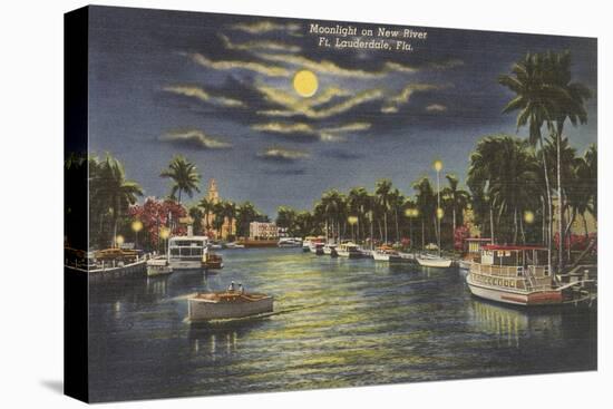 Moon over Ft. Lauderdale, Florida-null-Stretched Canvas