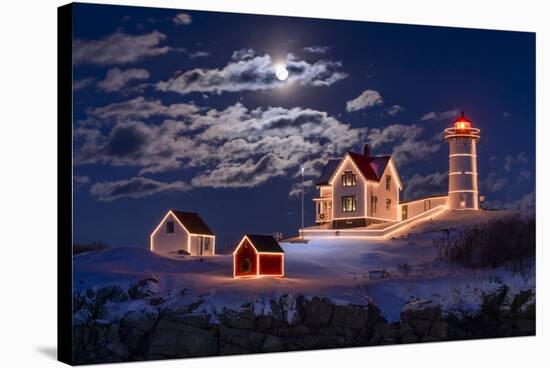 Moon Over Nubble-Michael Blanchette Photography-Premier Image Canvas