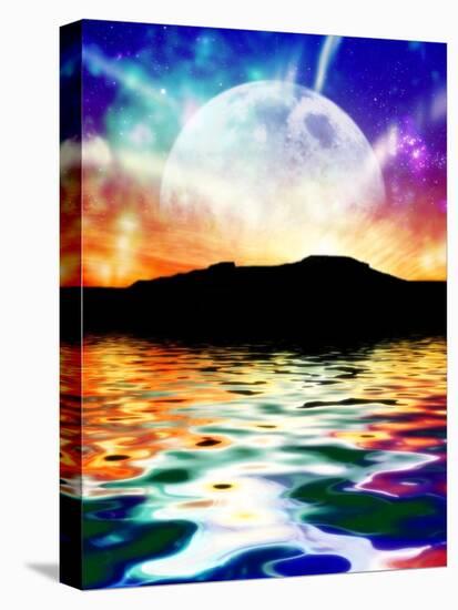 Moon Over Ocean Landscape, Artwork-Victor Habbick-Premier Image Canvas