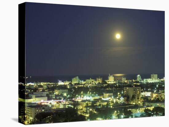 Moon over South Beach, Miami, Florida, USA-Robin Hill-Premier Image Canvas