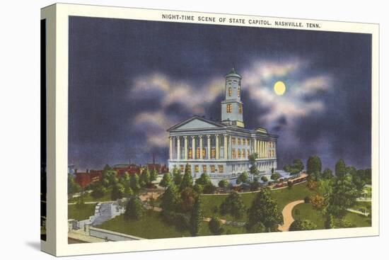 Moon over State Capitol, Nashville, Tennessee-null-Stretched Canvas