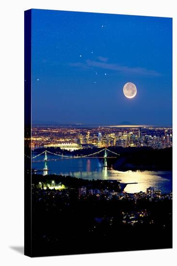 Moon Over Vancouver, Time-exposure Image-David Nunuk-Premier Image Canvas