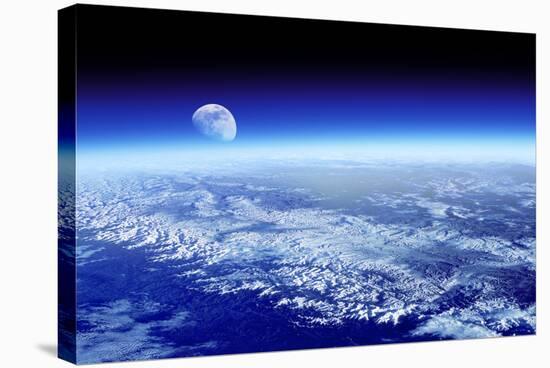 Moon Rising Over Earth's Horizon-Detlev Van Ravenswaay-Premier Image Canvas