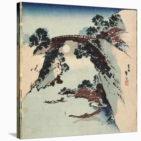 Moon Underneath the Bridge, 1811-1820-Katsushika Hokusai-Premier Image Canvas