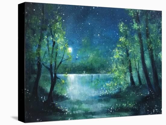 Moonlight Lake-Jennifer Taylor-Stretched Canvas