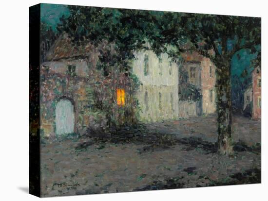 Moonlit City Square in Cherbourg-Henri Eugene Augustin Le Sidaner-Premier Image Canvas