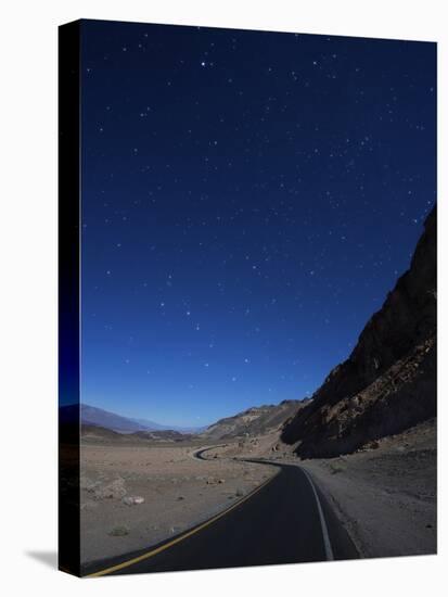 Moonlit Highway in Death Valley.-Jon Hicks-Premier Image Canvas