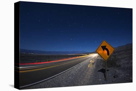 Moonlit Highway in Death Valley.-Jon Hicks-Premier Image Canvas