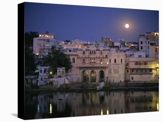 Moonlit View of Gangaur Ghat, with Old City Gateway, Udaipur, Rajasthan State, India-Richard Ashworth-Premier Image Canvas