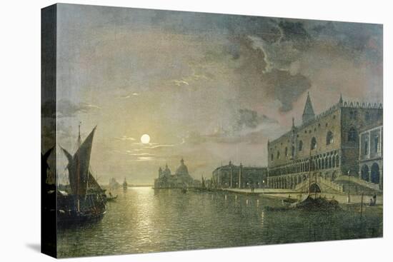 Moonlit View of the Bacino Di San Marco, Venice, with the Doge's Palace-Henry Pether-Premier Image Canvas