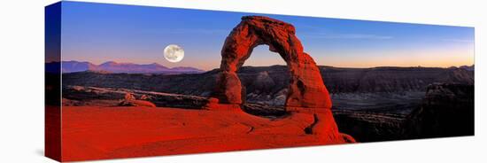 Moonrise at Delicate Arch, Arches National Park, Moab, Utah, USA-null-Premier Image Canvas