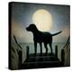 Moonrise Black Dog-Ryan Fowler-Stretched Canvas